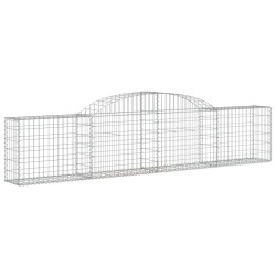 vidaXL Cesta de gaviones forma arco hierro galvanizado 300x30x60/80 cm