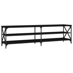 vidaXL Mueble de TV madera contrachapada negro 180x40x50 cm