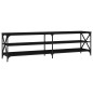 vidaXL Mueble de TV madera contrachapada negro 180x40x50 cm