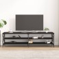 vidaXL Mueble de TV madera contrachapada negro 180x40x50 cm