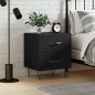 vidaXL Mesita de noche madera de ingeniería negro 40x35x47,5 cm vidaXL Mesita de noche madera de ingeniería negro 40x35x47,5 cm