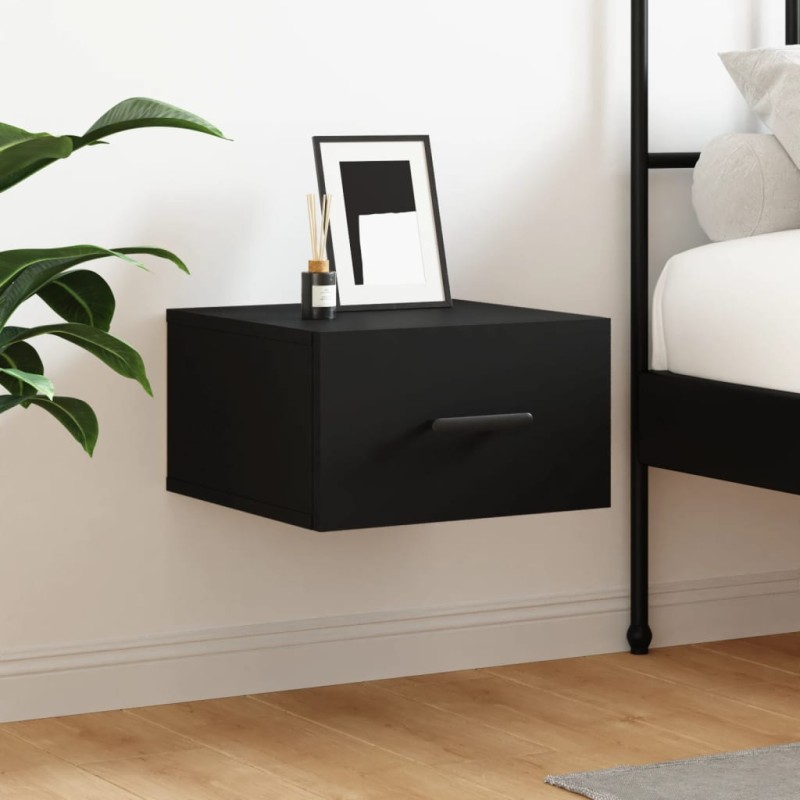 vidaXL Mesita de noche de pared negro 35x35x20 cm vidaXL Mesita de noche de pared negro 35x35x20 cm