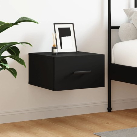 vidaXL Mesita de noche de pared negro 35x35x20 cm