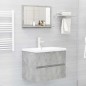 vidaXL Espejo de baño madera contrachapada gris hormigón 60x10,5x37 cm vidaXL Espejo de baño madera contrachapada gris hormigón 60x10,5x37 cm