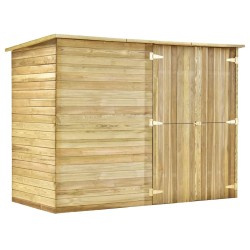 vidaXL Cobertizo para jardín de madera pino impregnada 232x110x170 cm