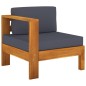 vidaXL Sofá de jardín 4 plazas con cojín gris oscuro madera de acacia vidaXL Sofá de jardín 4 plazas con cojín gris oscuro madera de acacia