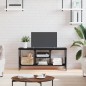 vidaXL Mueble de TV hierro y madera contrachapada negro 100x35x45 cm