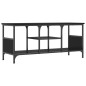 vidaXL Mueble de TV hierro y madera contrachapada negro 100x35x45 cm