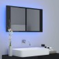 vidaXL Armario espejo de baño LED acrílico negro brillo 80x12x45 cm vidaXL Armario espejo de baño LED acrílico negro brillo 80x12x45 cm