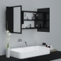 vidaXL Armario espejo de baño LED acrílico negro brillo 80x12x45 cm vidaXL Armario espejo de baño LED acrílico negro brillo 80x12x45 cm