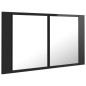 vidaXL Armario espejo de baño LED acrílico negro brillo 80x12x45 cm vidaXL Armario espejo de baño LED acrílico negro brillo 80x12x45 cm