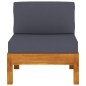 vidaXL Sofá de jardín 4 plazas con cojín gris oscuro madera de acacia vidaXL Sofá de jardín 4 plazas con cojín gris oscuro madera de acacia