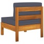 vidaXL Sofá de jardín 4 plazas con cojín gris oscuro madera de acacia vidaXL Sofá de jardín 4 plazas con cojín gris oscuro madera de acacia