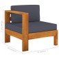 vidaXL Sofá de jardín 4 plazas con cojín gris oscuro madera de acacia vidaXL Sofá de jardín 4 plazas con cojín gris oscuro madera de acacia