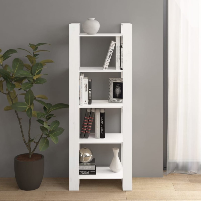 vidaXL Estantería/divisor espacios madera maciza blanco 60x35x160 cm vidaXL Estantería/divisor espacios madera maciza blanco 60x35x160 cm