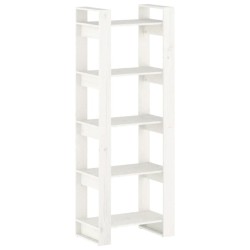 vidaXL Estantería/divisor espacios madera maciza blanco 60x35x160 cm