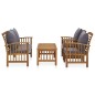 vidaXL Muebles de jardín 4 piezas con cojines madera maciza de acacia vidaXL Muebles de jardín 4 piezas con cojines madera maciza de acacia