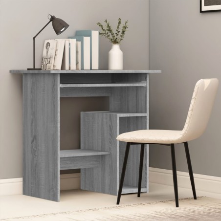 vidaXL Escritorio de madera contrachapada gris Sonoma 80x45x74 cm