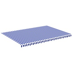 vidaXL Tela de repuesto para toldo azul y blanco 5x3,5 m