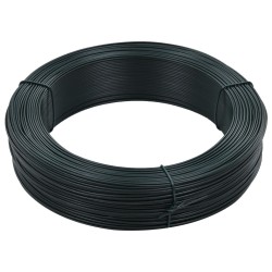 vidaXL Alambre de atar vallas acero verde ennegrecido 250 m 2,3/3,8 mm