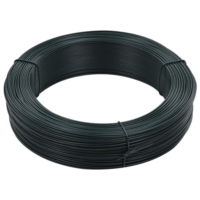 vidaXL Alambre de atar vallas acero verde ennegrecido 250 m 2,3/3,8 mm