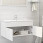 vidaXL Armario para lavabo madera contrachapada blanco 100x38,5x46 cm vidaXL Armario para lavabo madera contrachapada blanco 100x38,5x46 cm