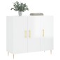 vidaXL Aparador de madera de ingeniería blanco brillo 90x34x80 cm vidaXL Aparador de madera de ingeniería blanco brillo 90x34x80 cm