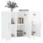 vidaXL Aparador de madera de ingeniería blanco brillo 90x34x80 cm vidaXL Aparador de madera de ingeniería blanco brillo 90x34x80 cm