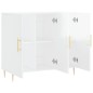 vidaXL Aparador de madera de ingeniería blanco brillo 90x34x80 cm vidaXL Aparador de madera de ingeniería blanco brillo 90x34x80 cm