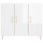 vidaXL Aparador de madera de ingeniería blanco brillo 90x34x80 cm vidaXL Aparador de madera de ingeniería blanco brillo 90x34x80 cm