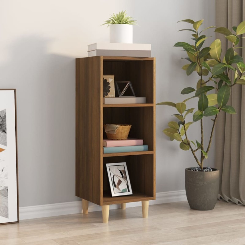 vidaXL Aparador madera contrachapada marrón roble 34,5x32,5x90 cm