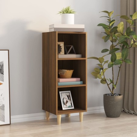 vidaXL Aparador madera contrachapada marrón roble 34,5x32,5x90 cm