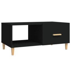 vidaXL Mesa de centro madera contrachapada negro 89,5x50x40 cm