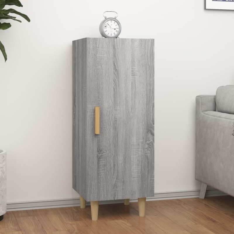 vidaXL Aparador de madera contrachapada gris Sonoma 34,5x34x90 cm
