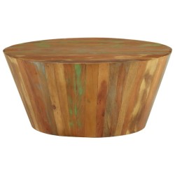 vidaXL Mesa de centro de madera maciza reciclada Ø65x31 cm
