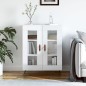 vidaXL Aparador de madera contrachapada blanco brillante 69,5x34x90 cm vidaXL Aparador de madera contrachapada blanco brillante 69,5x34x90 cm