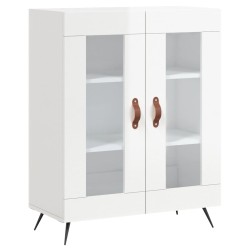 vidaXL Aparador de madera contrachapada blanco brillante 69,5x34x90 cm