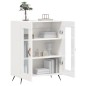 vidaXL Aparador de madera contrachapada blanco brillante 69,5x34x90 cm vidaXL Aparador de madera contrachapada blanco brillante 69,5x34x90 cm