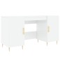 vidaXL Escritorio madera contrachapada blanco brillante 140x50x75 cm vidaXL Escritorio madera contrachapada blanco brillante 140x50x75 cm