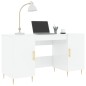 vidaXL Escritorio madera contrachapada blanco brillante 140x50x75 cm vidaXL Escritorio madera contrachapada blanco brillante 140x50x75 cm