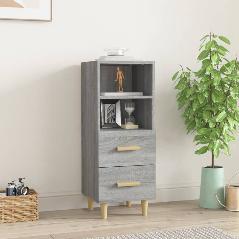 vidaXL Aparador de madera contrachapada gris Sonoma 34,5x34x90 cm vidaXL Aparador de madera contrachapada gris Sonoma 34,5x34x90 cm