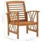 vidaXL Juego de muebles de jardín 5 piezas madera maciza de acacia