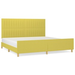 vidaXL Estructura de cama con cabecero de tela verde 200x200 cm