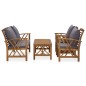 vidaXL Muebles de jardín 4 piezas con cojines madera maciza de acacia vidaXL Muebles de jardín 4 piezas con cojines madera maciza de acacia