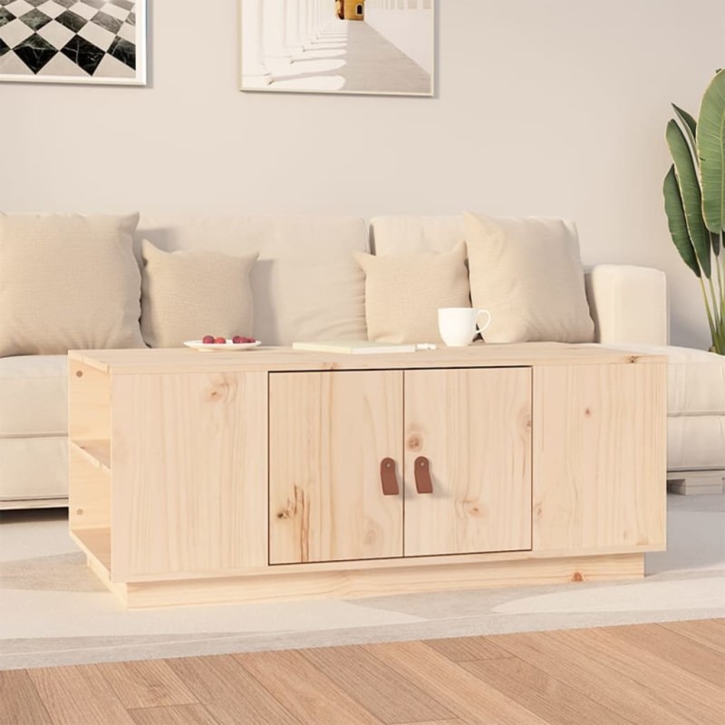 vidaXL Mesa de centro de madera maciza de pino 100x50x41 cm vidaXL Mesa de centro de madera maciza de pino 100x50x41 cm