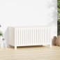vidaXL Caja de almacenaje jardín madera de pino blanco 121x55x64 cm vidaXL Caja de almacenaje jardín madera de pino blanco 121x55x64 cm
