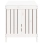 vidaXL Caja de almacenaje jardín madera de pino blanco 121x55x64 cm vidaXL Caja de almacenaje jardín madera de pino blanco 121x55x64 cm