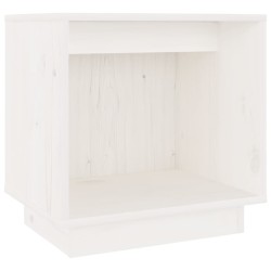 vidaXL Mesita de noche de madera maciza de pino blanco 40x30x40 cm