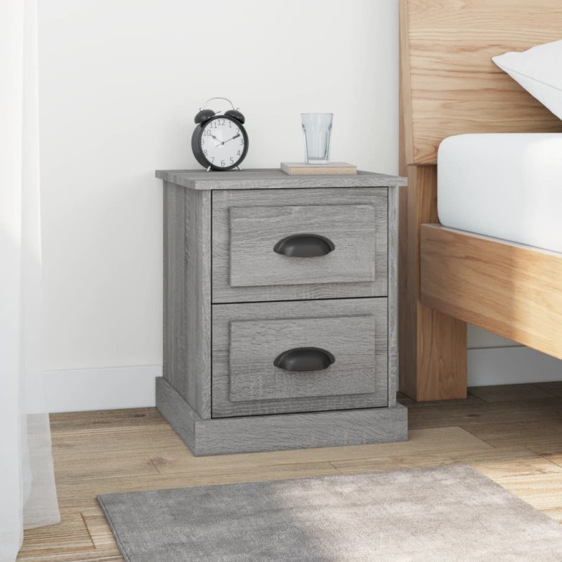 vidaXL Mesita de noche madera contrachapada gris Sonoma 39x39x47,5 cm vidaXL Mesita de noche madera contrachapada gris Sonoma 39x39x47,5 cm