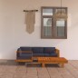 vidaXL Muebles de jardín 5 pzas con cojines  gris oscuro madera acacia
